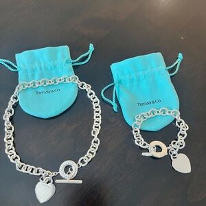 Tiffany & Co. Sterling Silver Heart Toggle Necklace & Bracelet Set